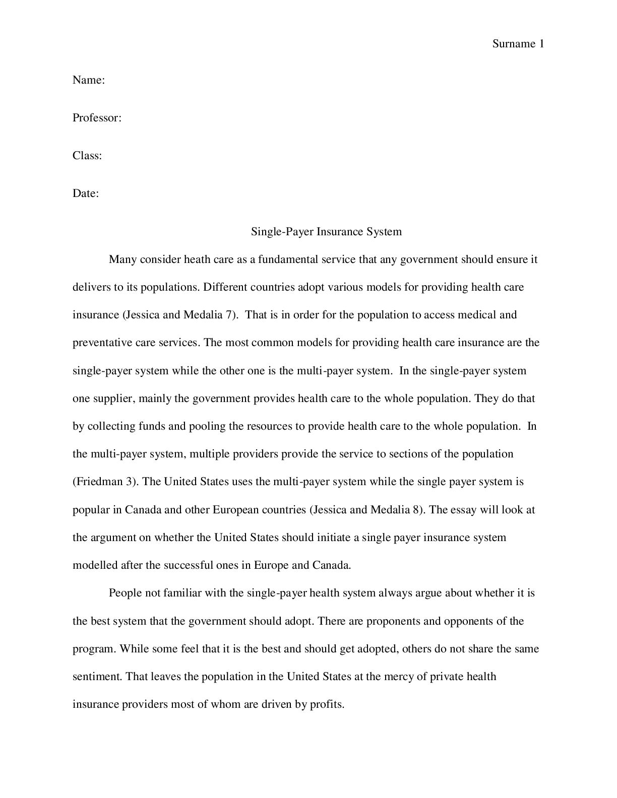 Preview image for Single-Payer Insurance System